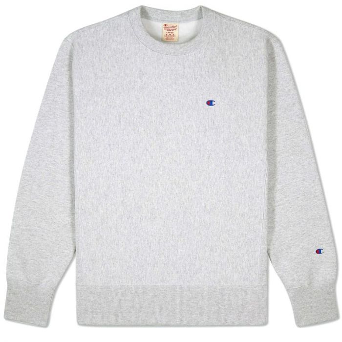 Champion Logo Sweatshirt. Grey Melange