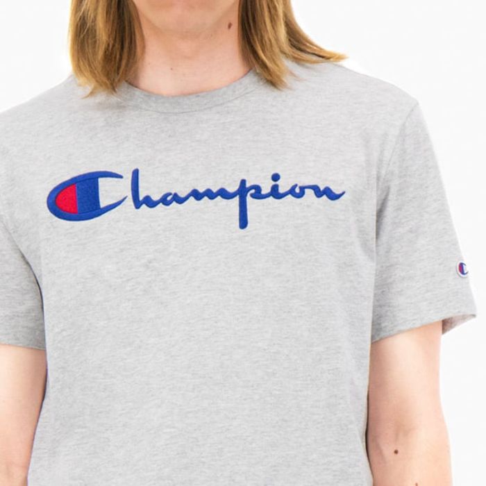 Champion T-Shirt Big Script Logo, Grey Melange.