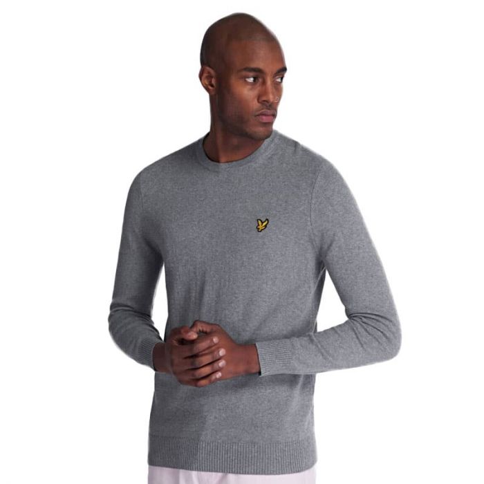 Lyle & Scott Stickad Tröja, Grey melange.