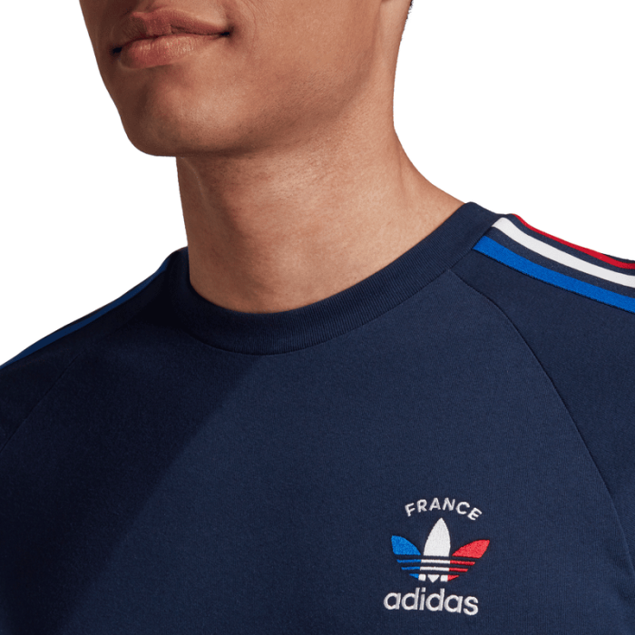 Adidas Originals France Stripes Tee, Navy.