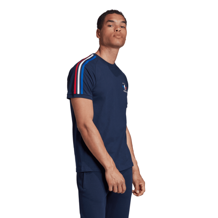 Adidas Originals France Stripes Tee, Navy.