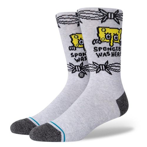 Stance Spongebob Squarepants Socks, Grey.