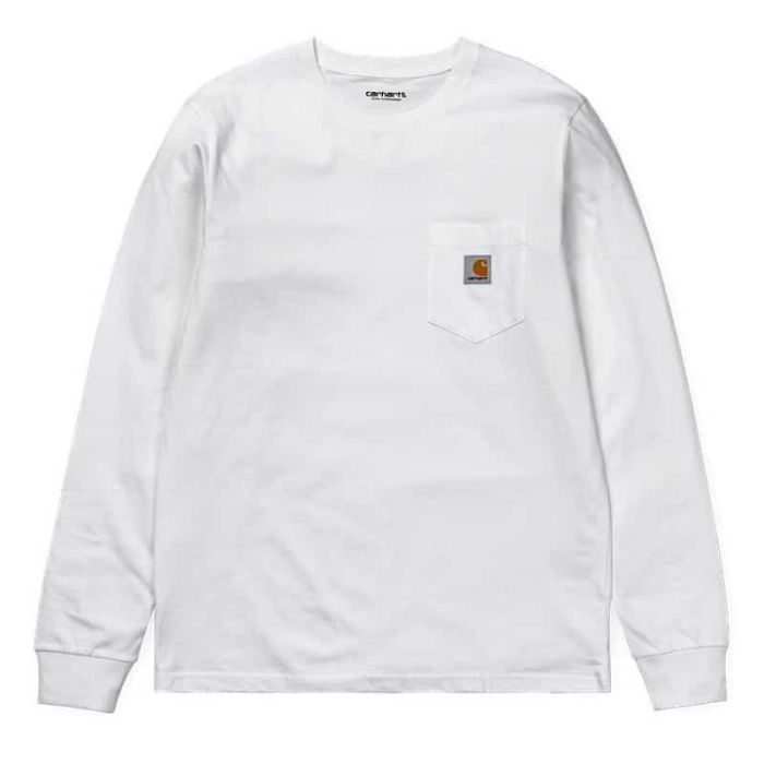 Carhartt White Pocket Long Sleeve T-shirt.