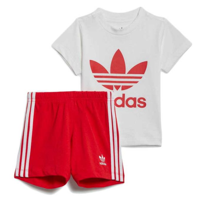 Adidas Short Tee Set, White/Red.