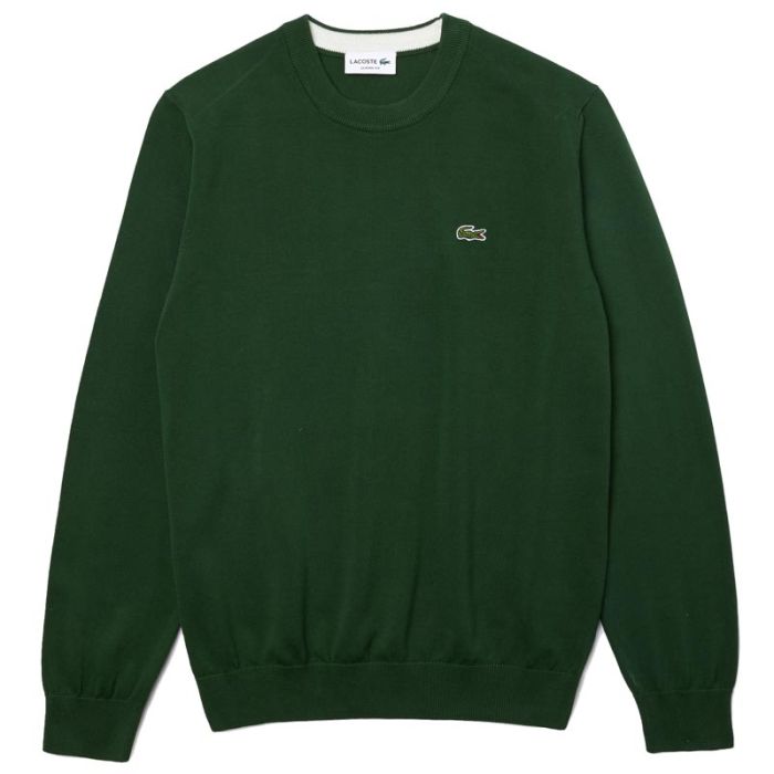 Lacoste Crew Neck Wool Sweater, Green.