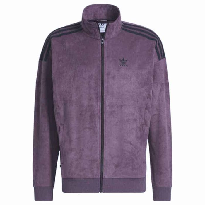 Adidas Plush Track-Jacket Maroon.