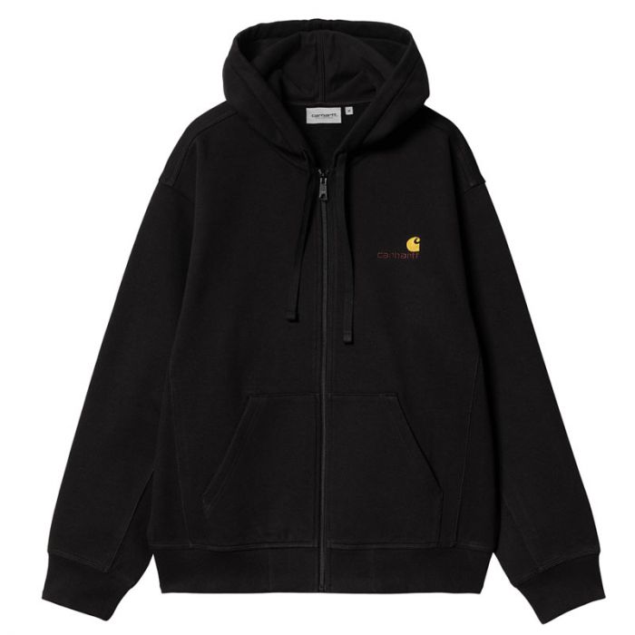 Carhartt Black Hooded American Script Jacket.